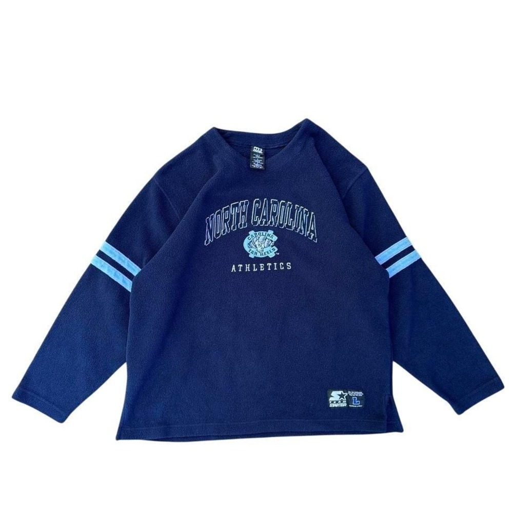 Vintage Starter North Carolina Tar Heels Fleece Sweatshirt Navy Blue Large UNC